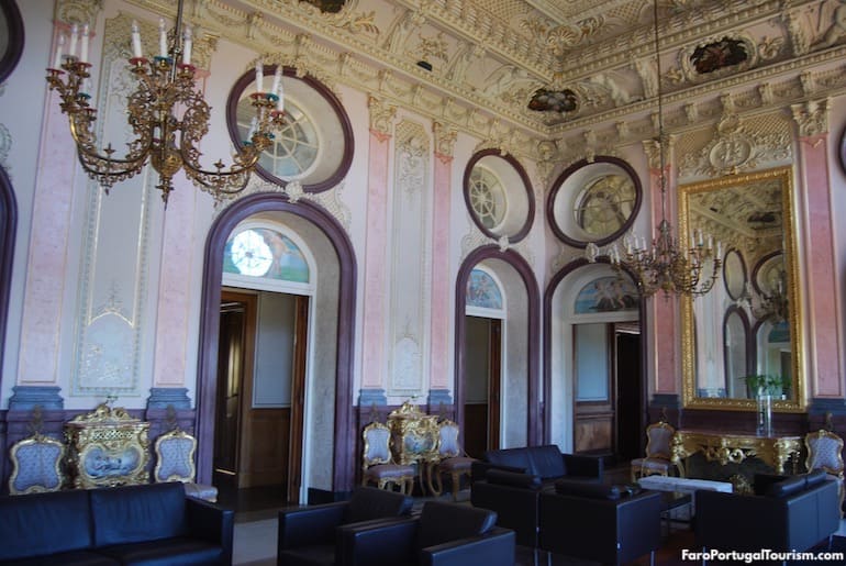 Rococo hall inside Estoi Palace