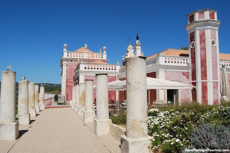 Columns in the gardens of Estoi Palace