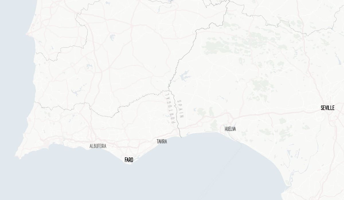 Faro to Seville map