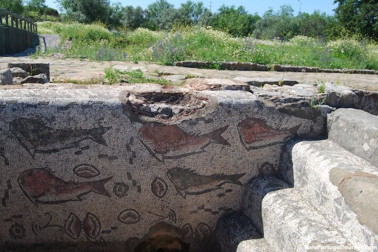 Mosaico romano em Estoi, Algarve, Portugal